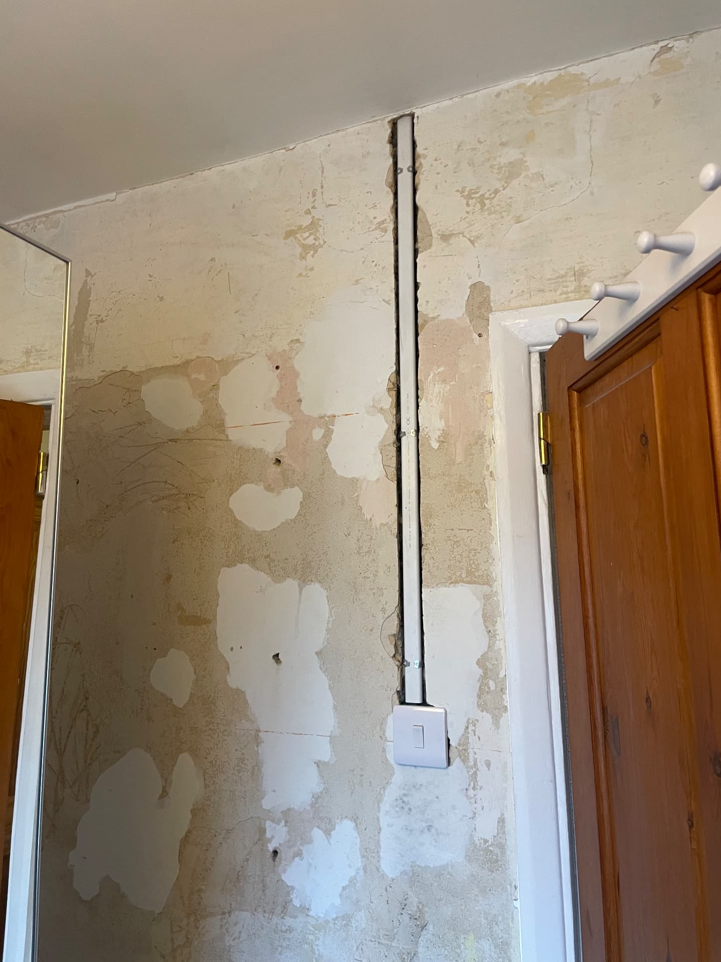 New light switch drop installed during a partial rewire